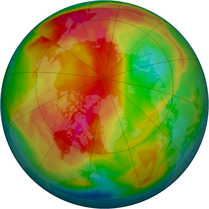 Arctic ozone map for 06 February 2001